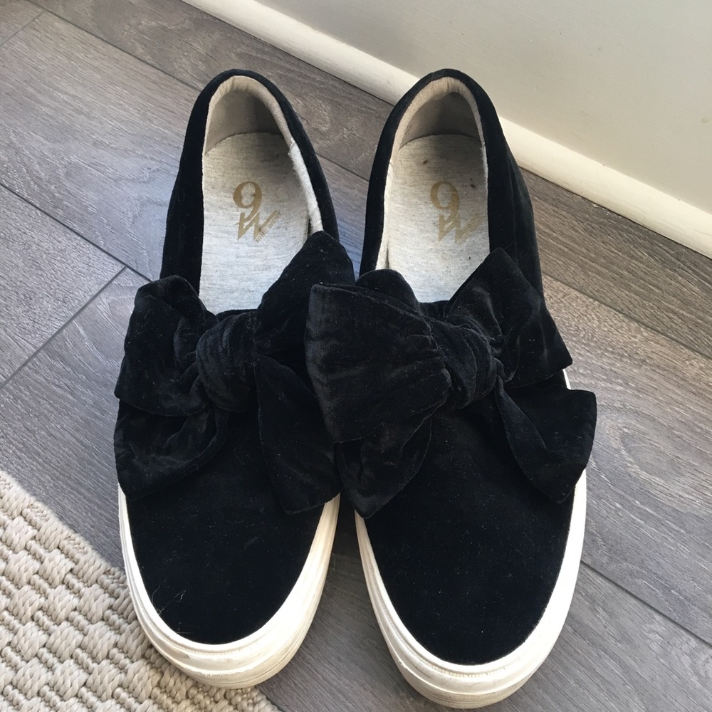 Black and white loafers